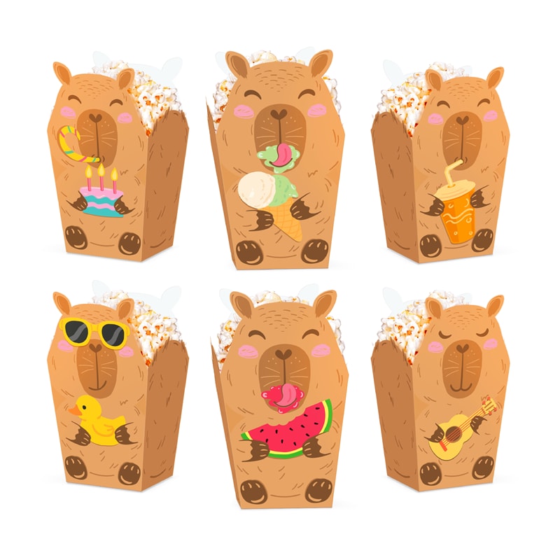 Capybara Popcornbokser 6 stk.