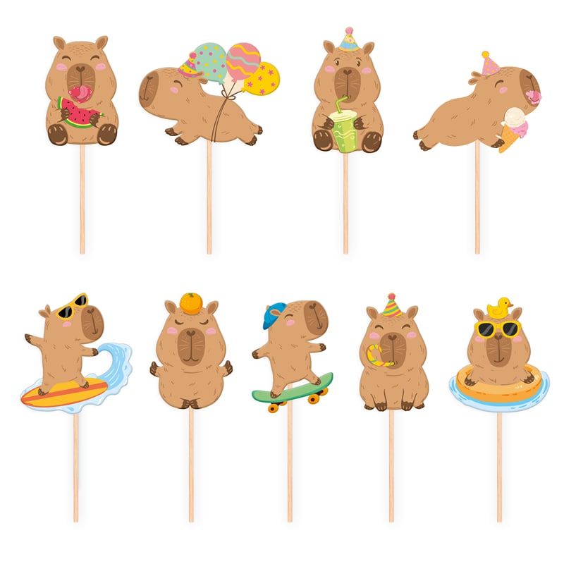 Capybara Caketoppers 9 stk.