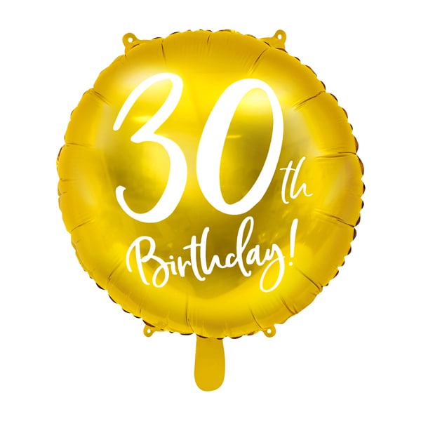 Gull 30 år - Folieballong 45 cm