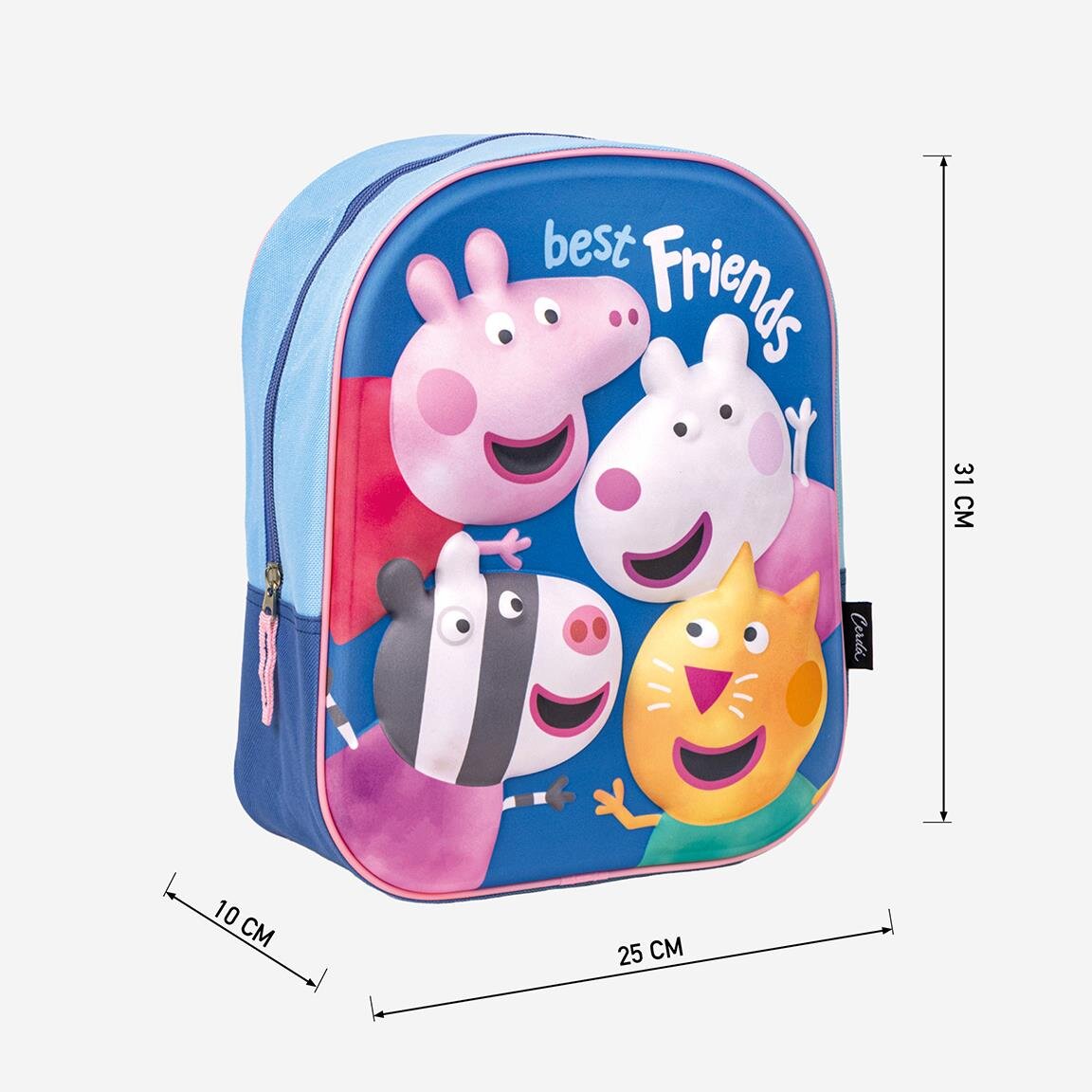 Ryggsekk Peppa Gris 3D Barnestørrelse