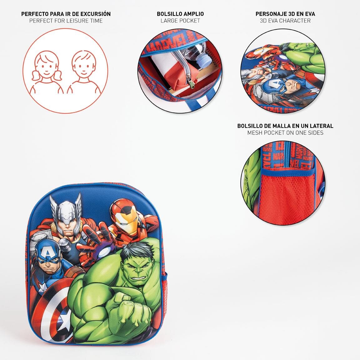 Avengers Barneryggsekk med 3D-effekt
