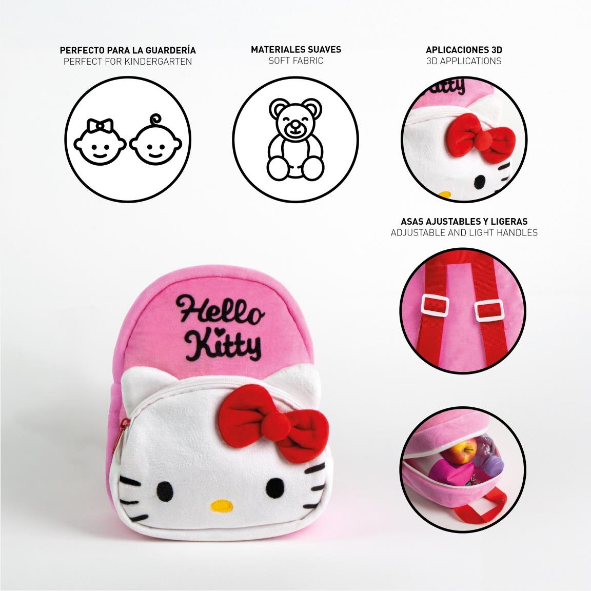 Hello Kitty Barneryggsekk i plysj