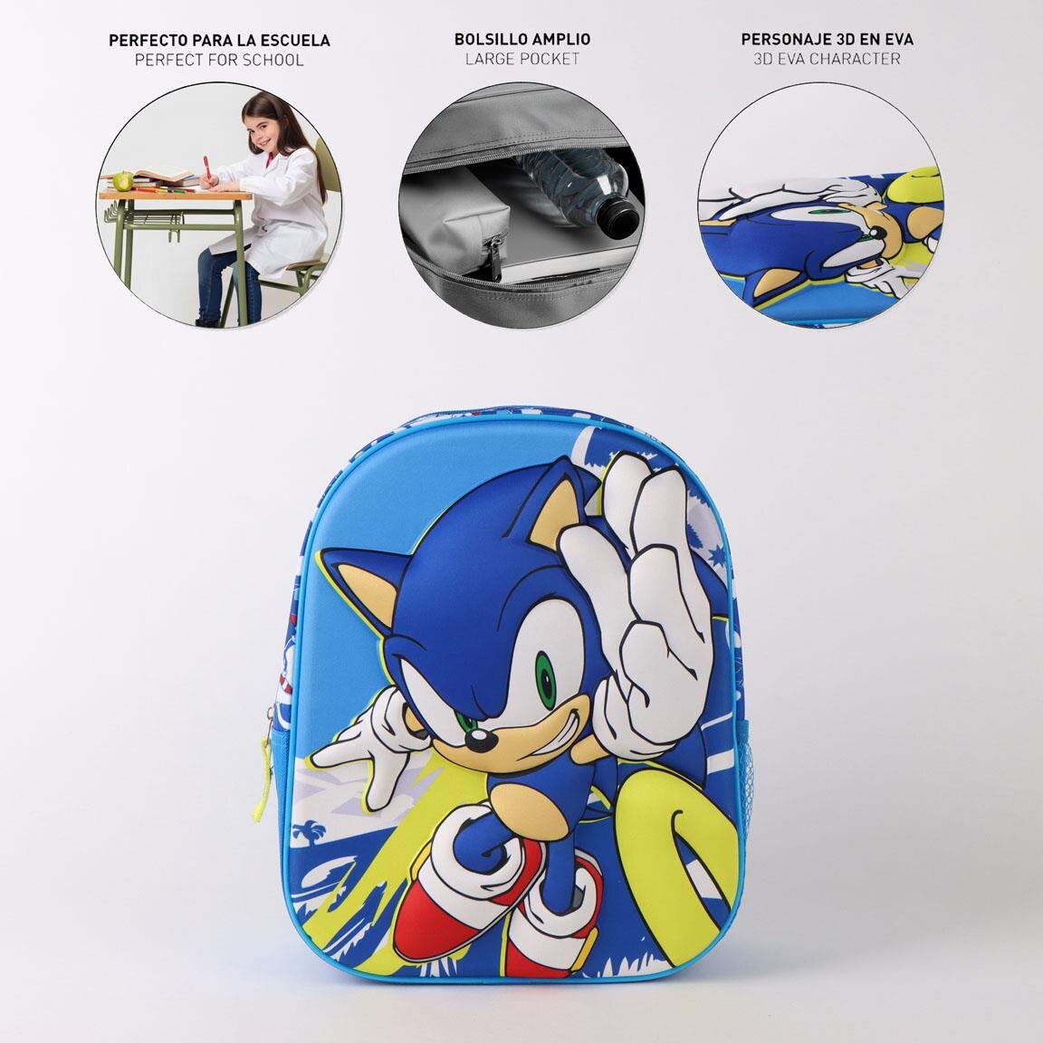 Sonic Barneryggsekk med 3D-effekt