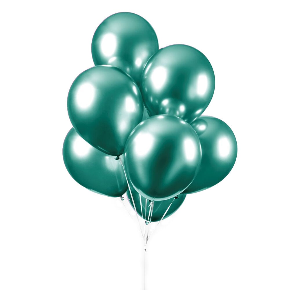 Ballonger - Mørkegrønn Chrome 10 stk.