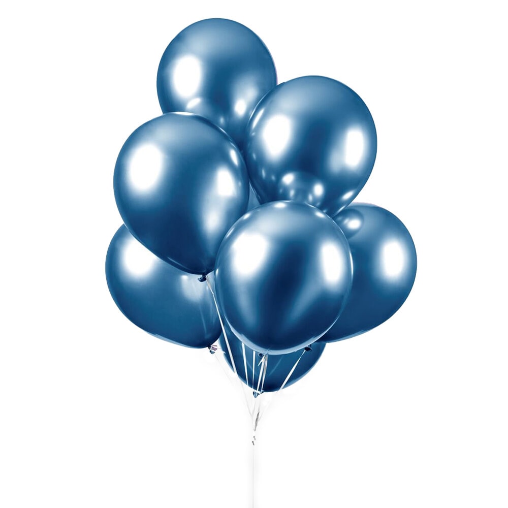 Ballonger - Blå Chrome 10 stk.
