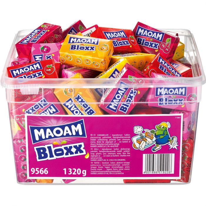 Maoam Bloxx Fruktkaramell Stor Pakke 1,32 kg