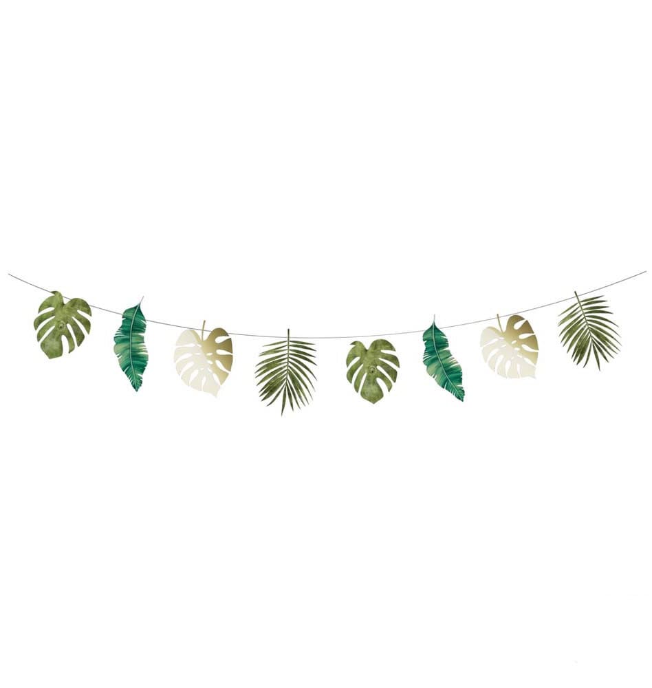 Dekorasjonsgirlander med tropiske blader 3 meter
