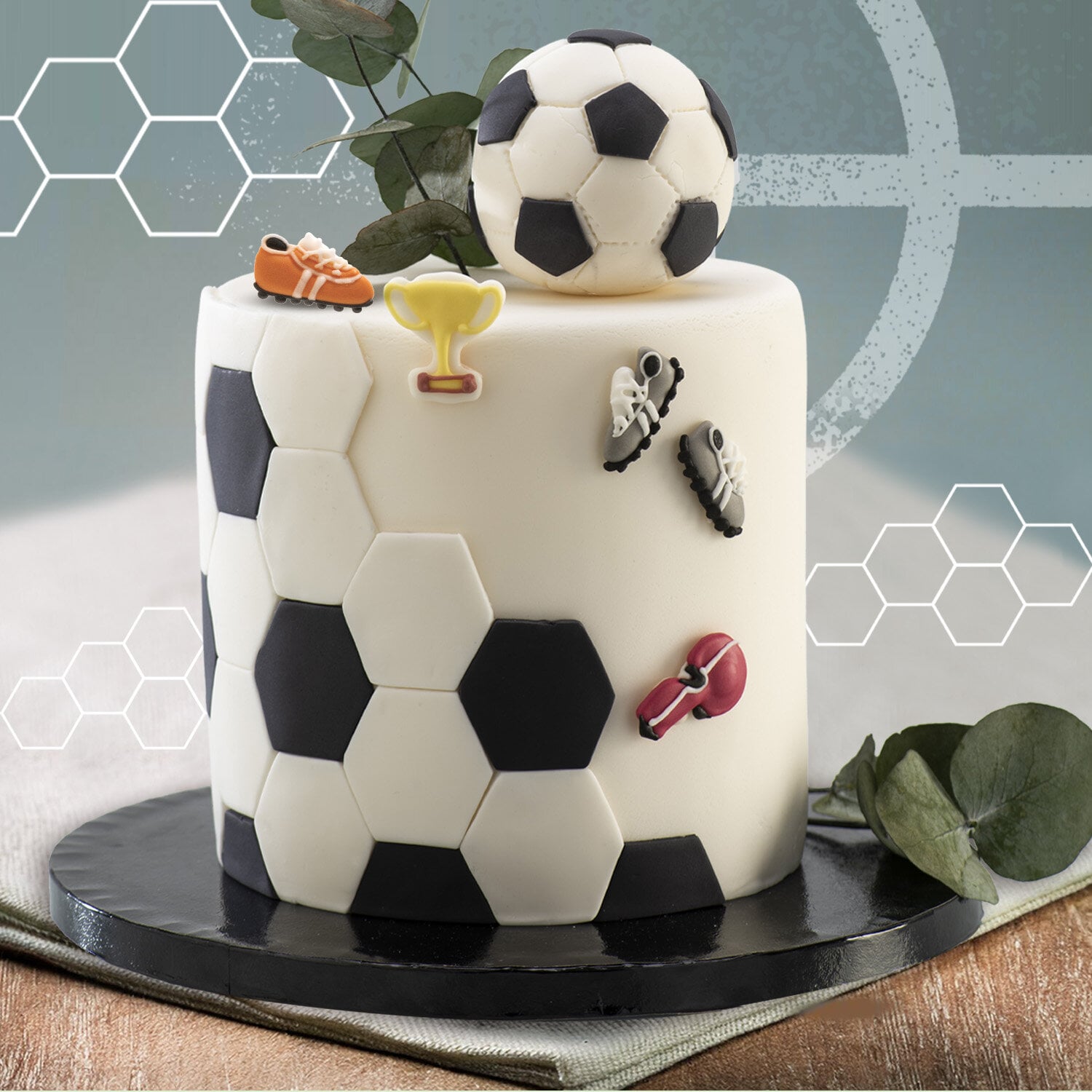 Fotball Sukkerdekorasjoner 8 stk.