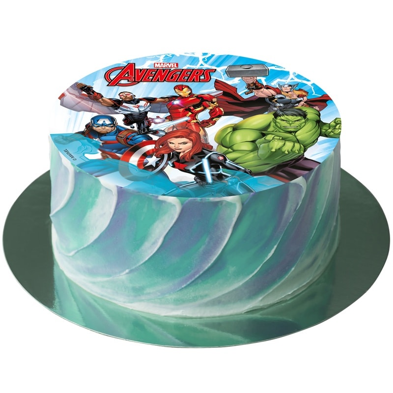 Kakebilde Avengers - Sukkerfri pasta 15,5 cm
