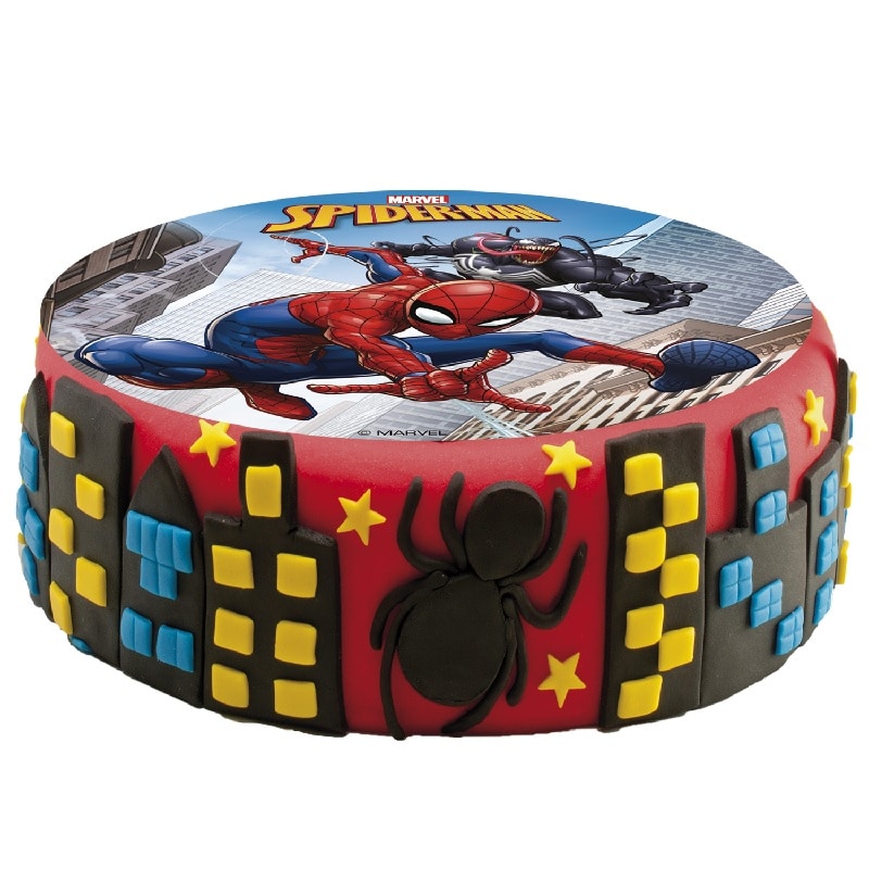Kakebilde Spiderman - Sukkerfri Sukkerpasta 15,5 cm