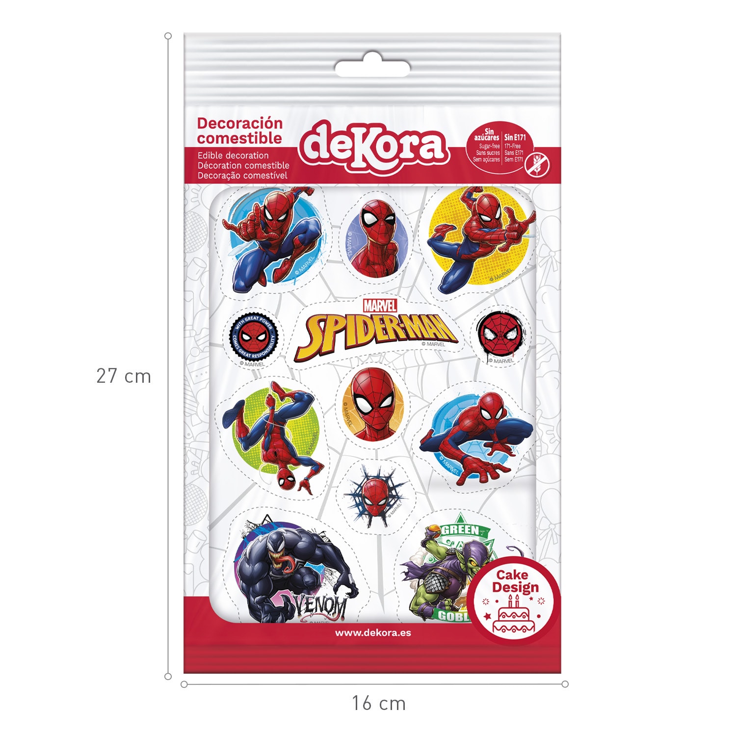 Spiderman muffinsdekorsjoner, Sukkerpasta 12 stk.