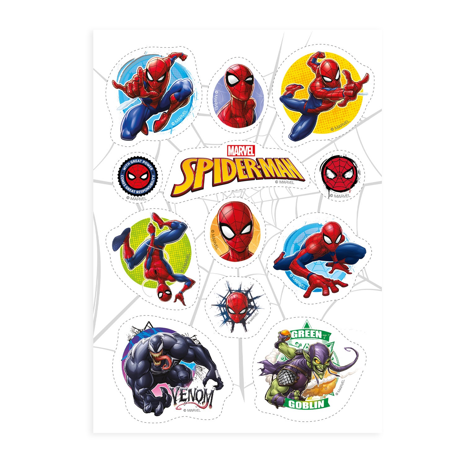 Spiderman - Muffinsdekorsjoner Sukkerpasta 12 stk.