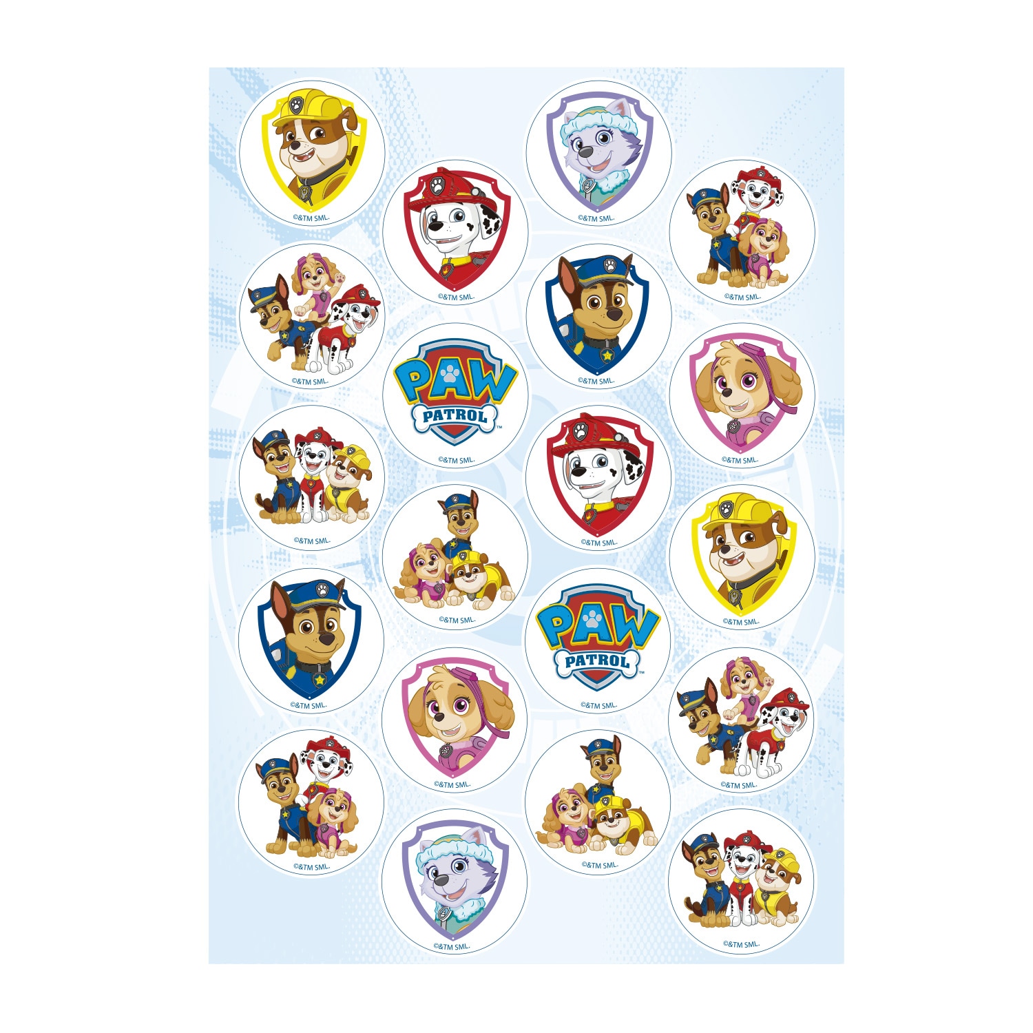 Paw Patrol - Muffindekorasjoner Sukkerpasta 20 stk.