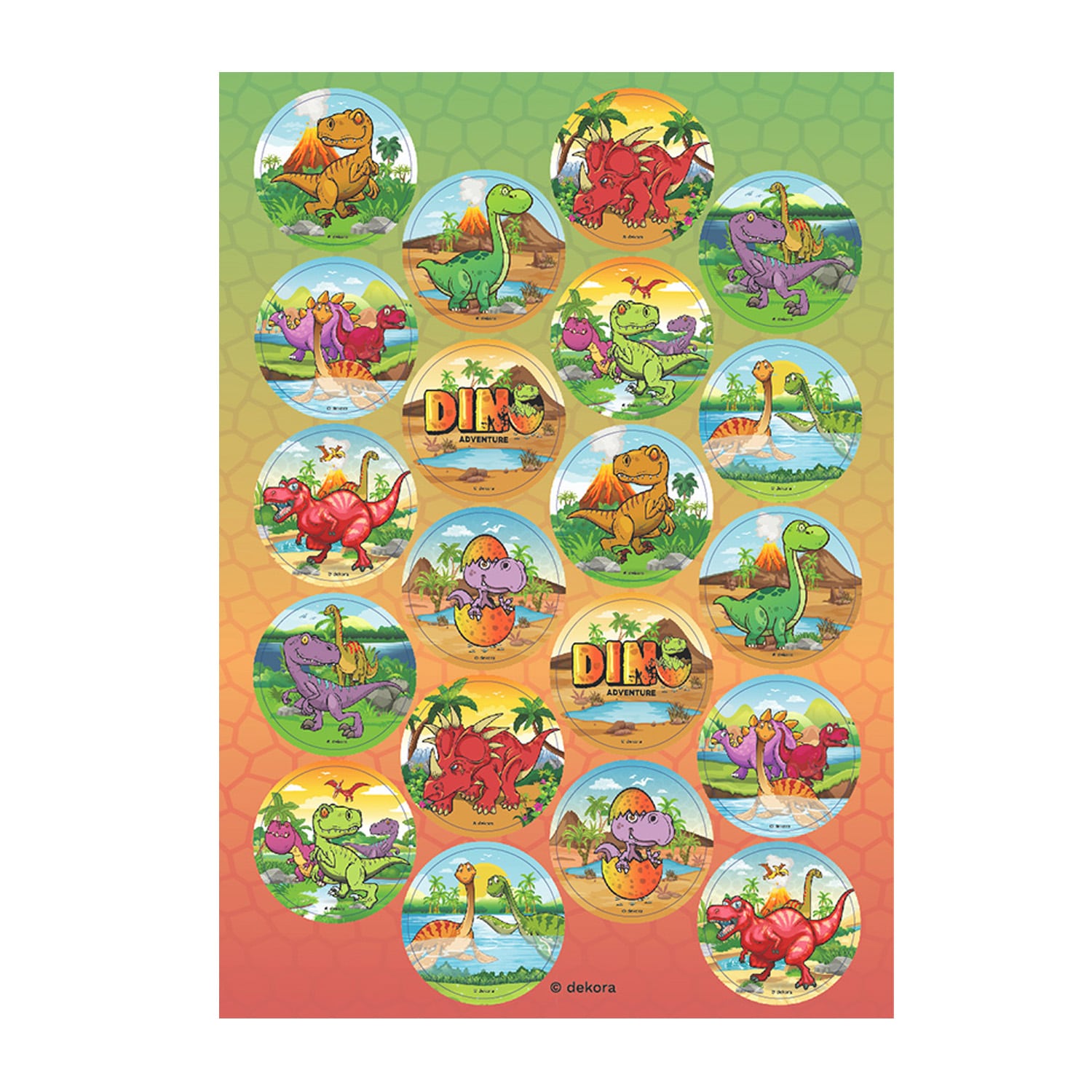 Dinosaur - Muffinsbilder Sukkerpasta 20 stk.