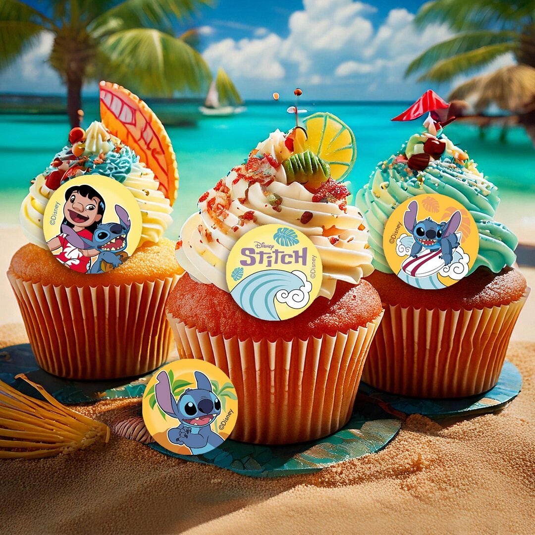 Lilo & Stitch - Muffinsdekorasjoner Sukkerpasta 20 stk.