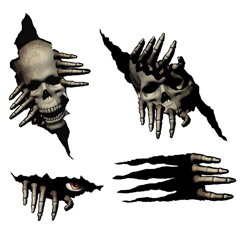 Veggklistremerker Halloween 4 stk.