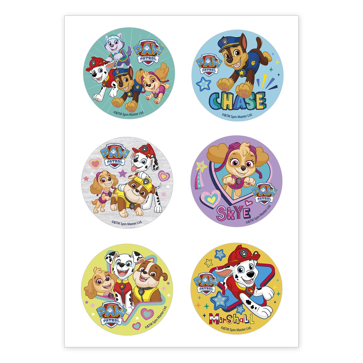 Paw Patrol - Muffinsbilder Sukkerpasta 6 stk.