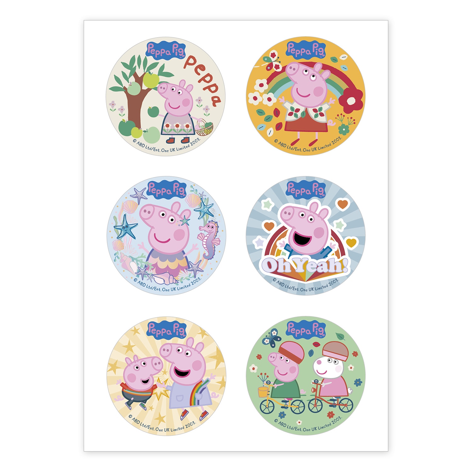 Peppa Gris - Muffinsbilder Sukkerpasta 6 stk.