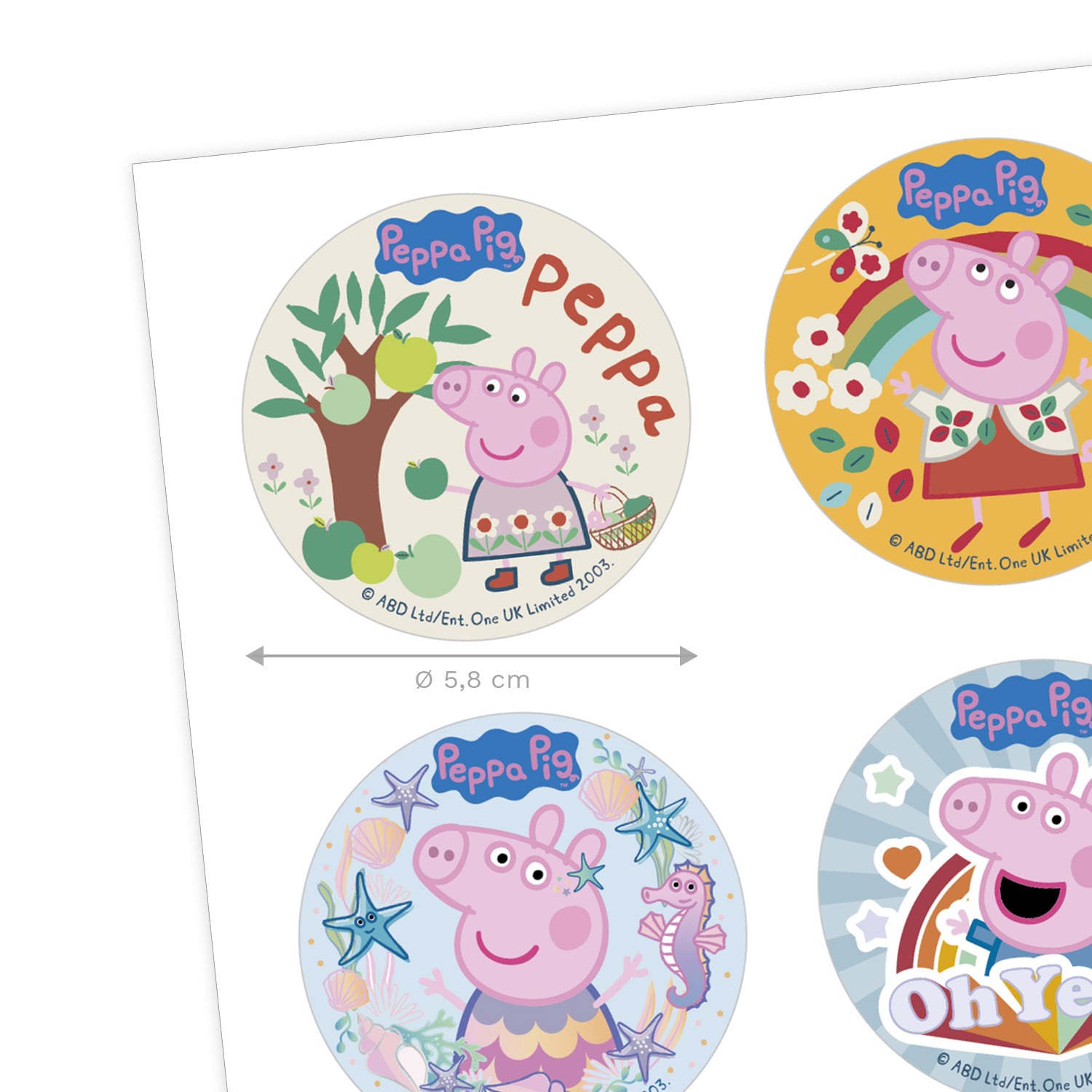 Peppa Gris - Muffinsbilder Sukkerpasta 6 stk.