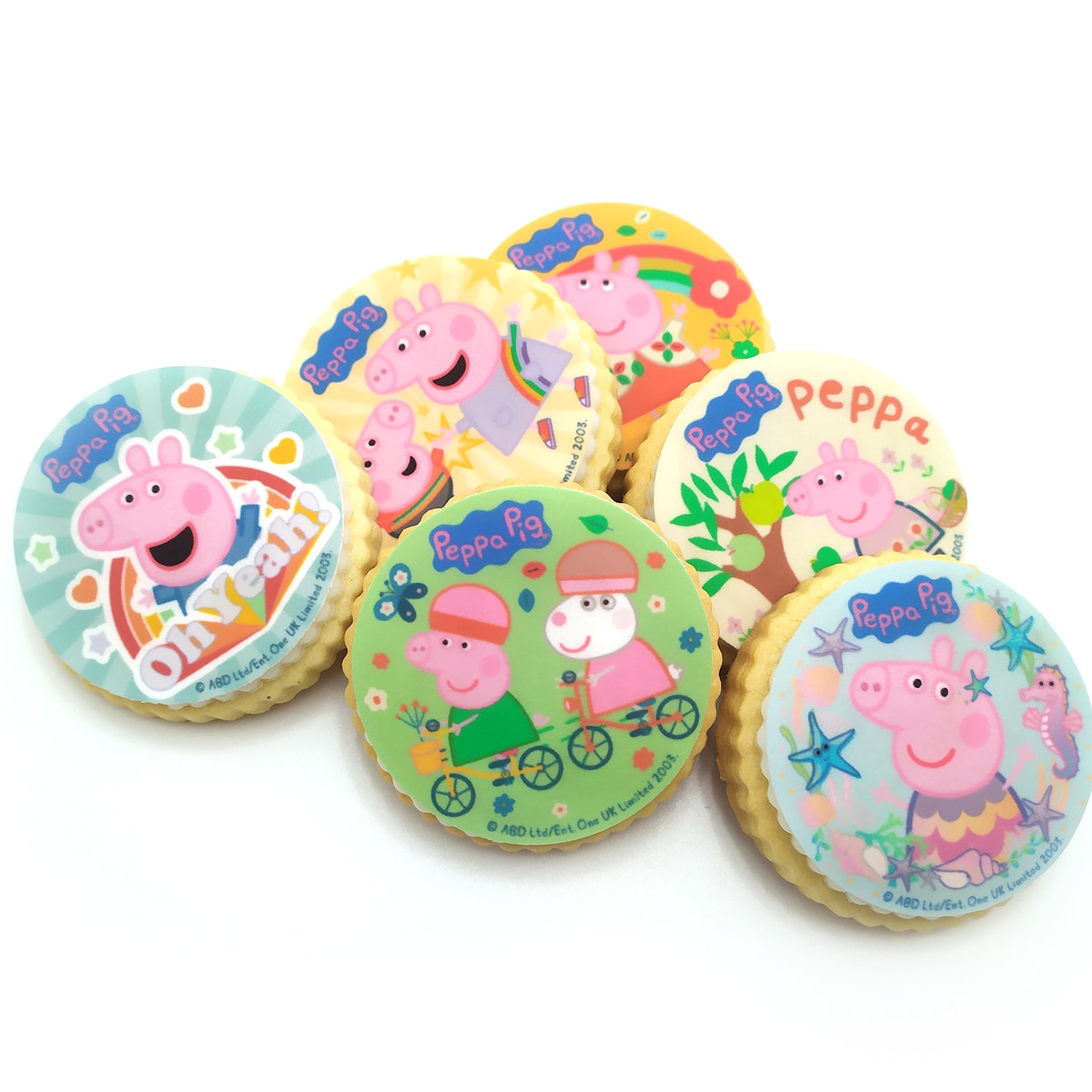 Peppa Gris - Muffinsbilder Sukkerpasta 6 stk.