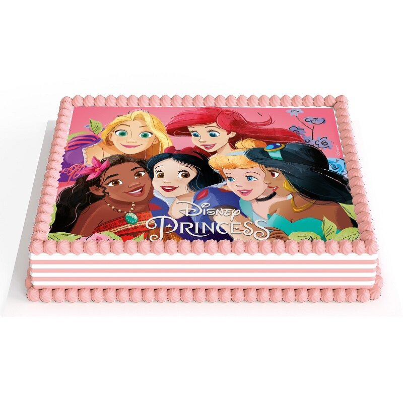 Kakebilde Disney prinsesser - Sukkerpasta 15 x 21 cm