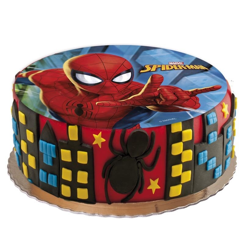 Kakebilde Spiderman, Sukkerpasta 20 cm