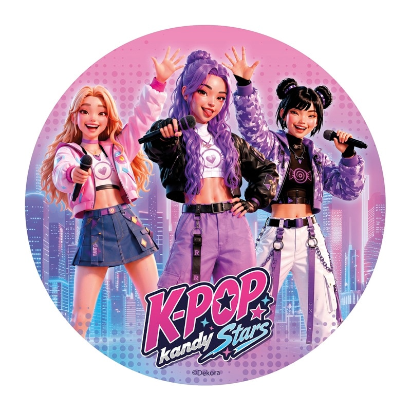 K-Pop Kakebilde Sukkerpasta 20 cm
