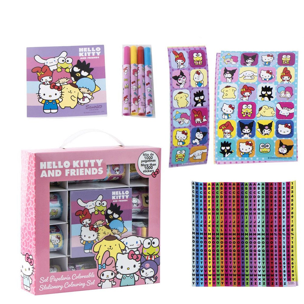 Hello Kitty Klistremerke- & Malesett 1000 deler