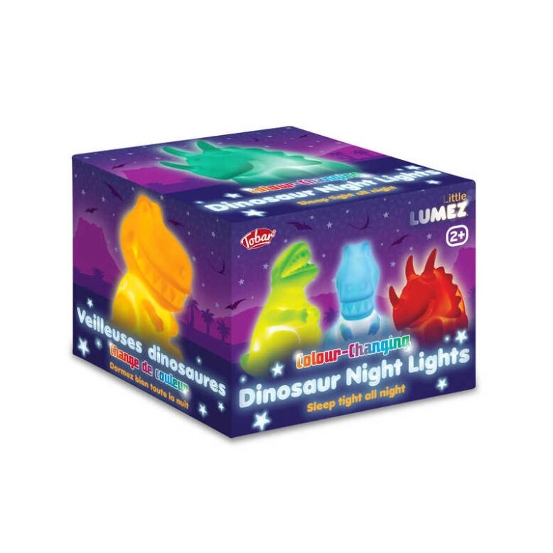 Dinosaur Fargeskiftende Nattlamper 3-pk