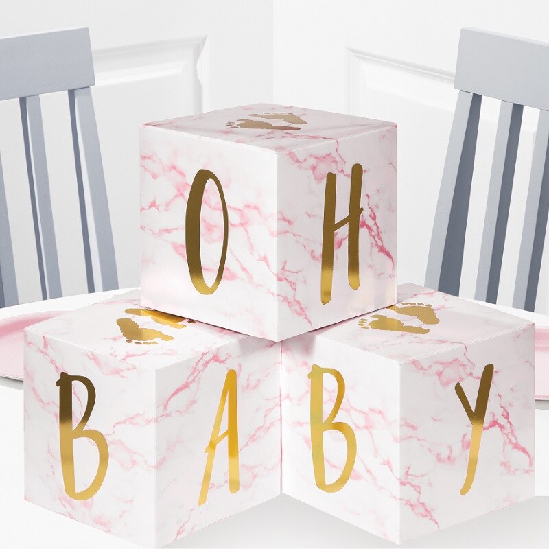 Oh Baby - Borddekorasjoner rosa 3 stk.