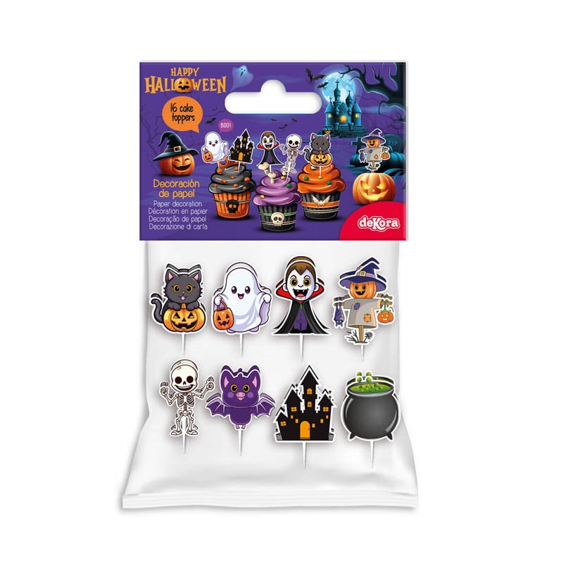 Halloween Caketoppers 16 stk.