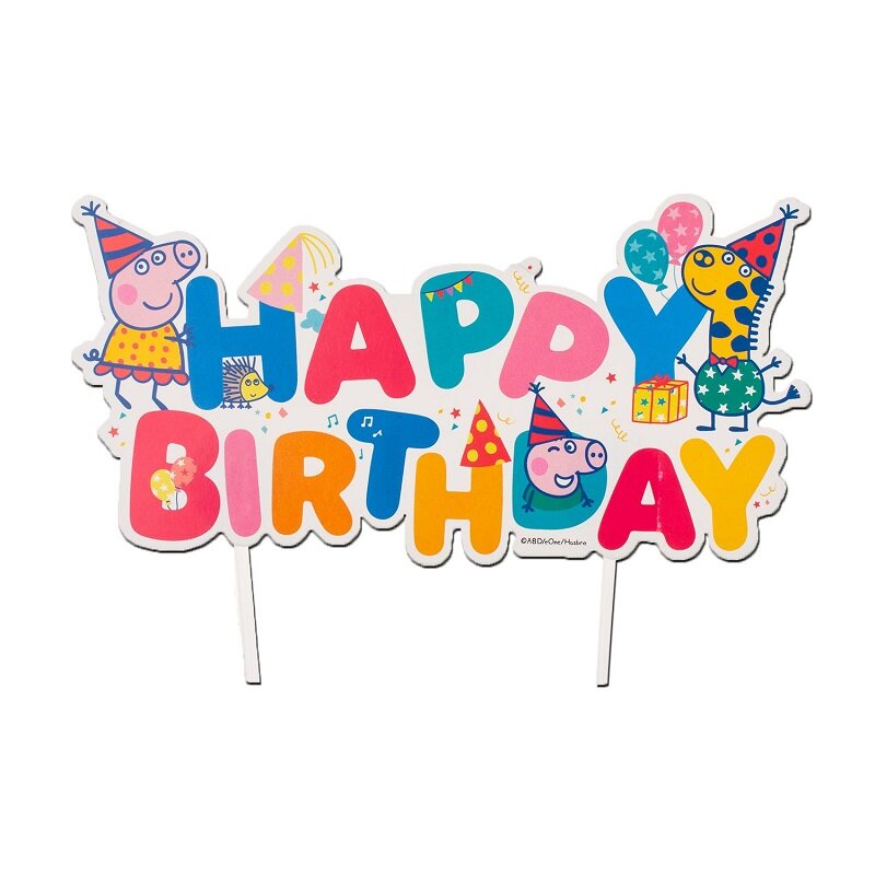 Peppa Gris - Cake Topper Happy Birthday