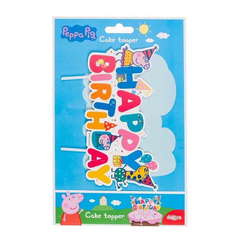 Peppa Gris - Cake Topper Happy Birthday