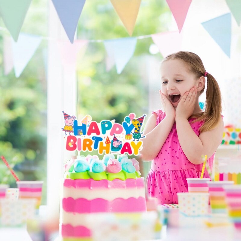 Peppa Gris - Cake Topper Happy Birthday