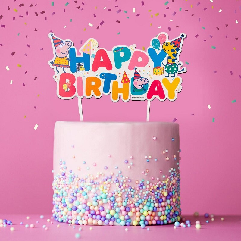 Peppa Gris - Cake Topper Happy Birthday