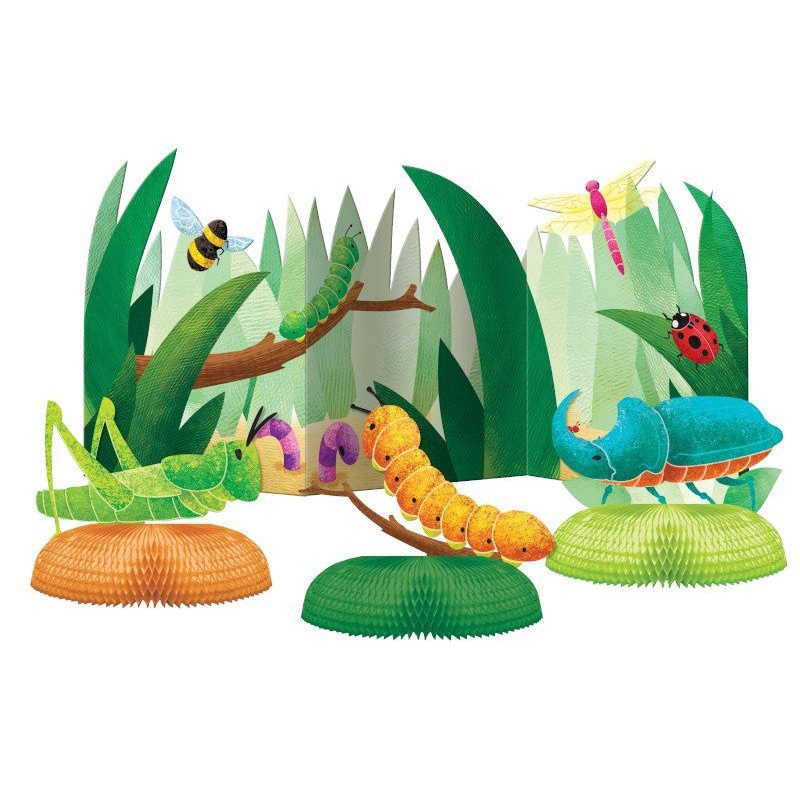 Birthday Bugs Borddekorasjoner Honeycomb 4 stk.