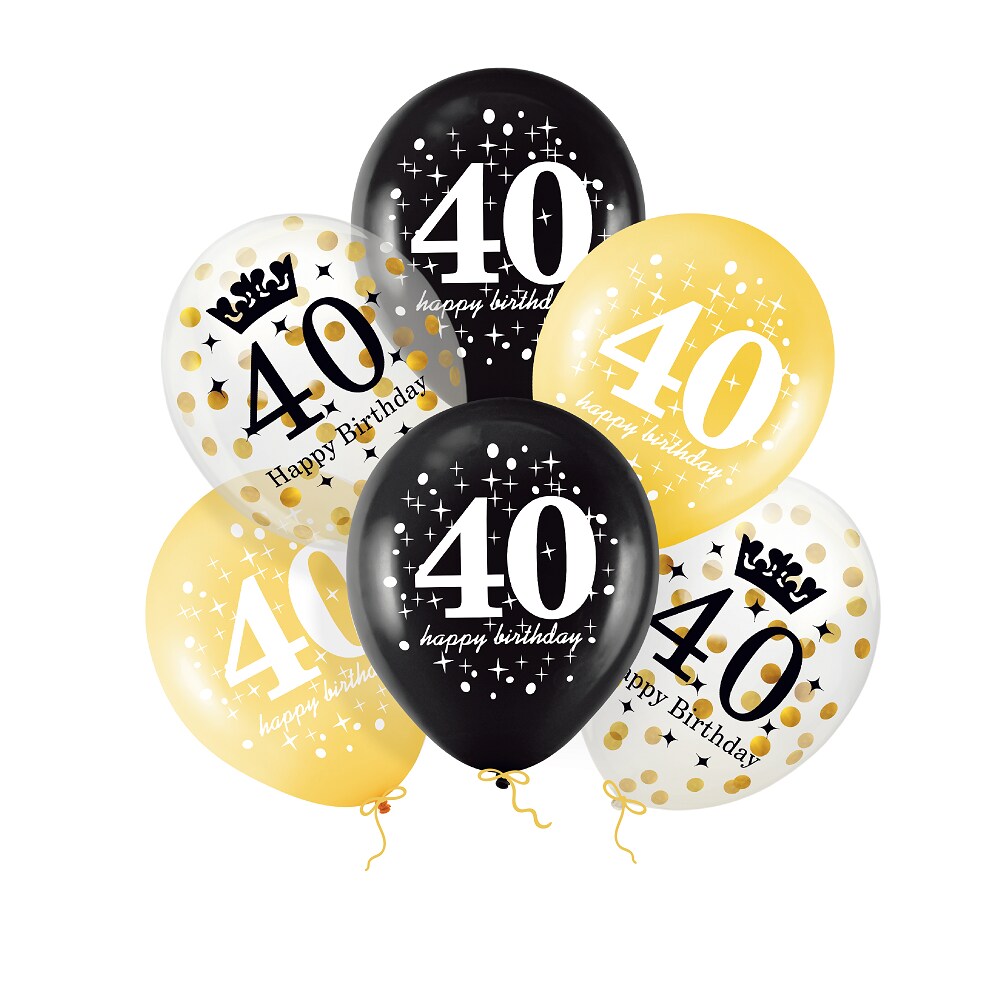 Ballonger 40 år 6 stk.