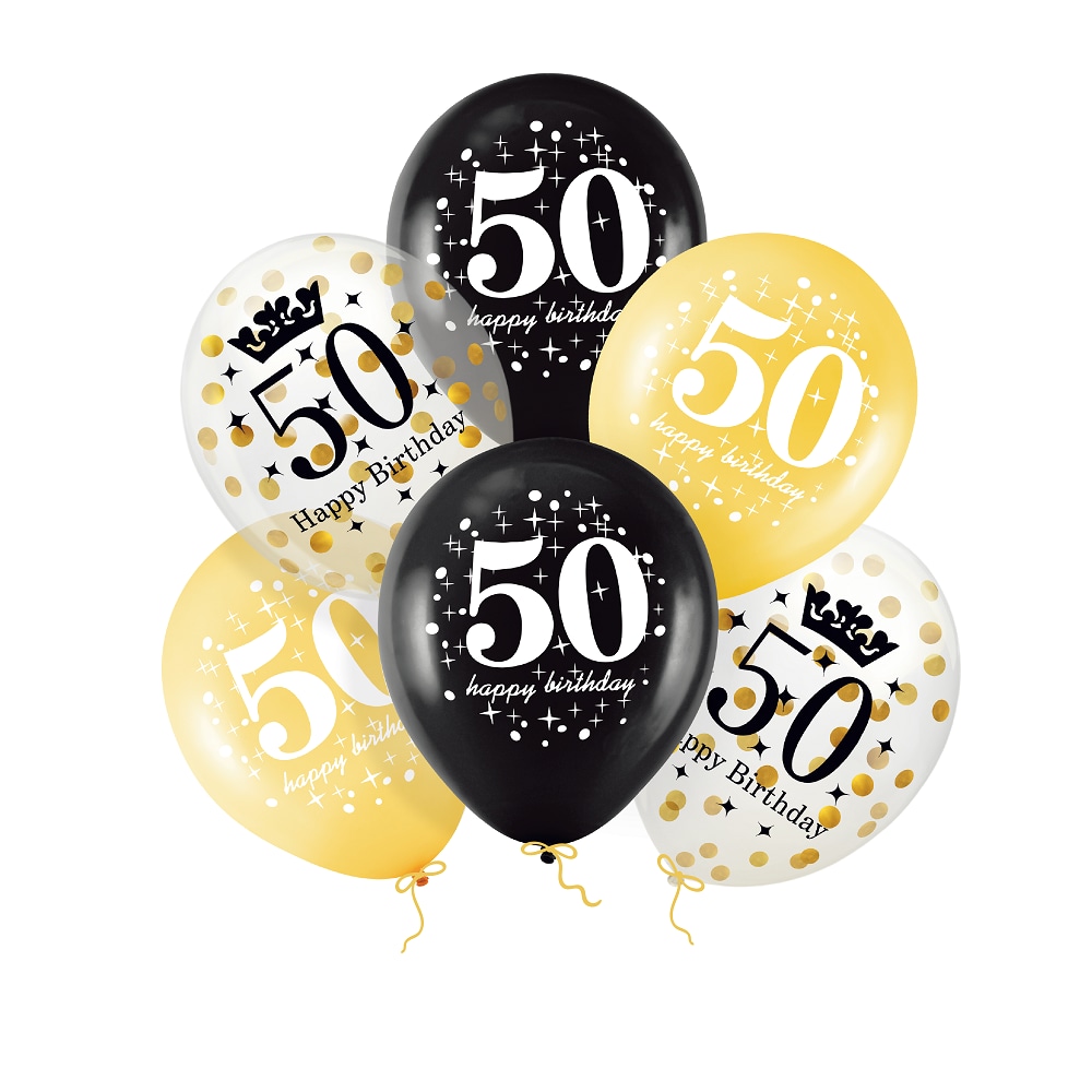 Ballonger 50 år 6 stk.
