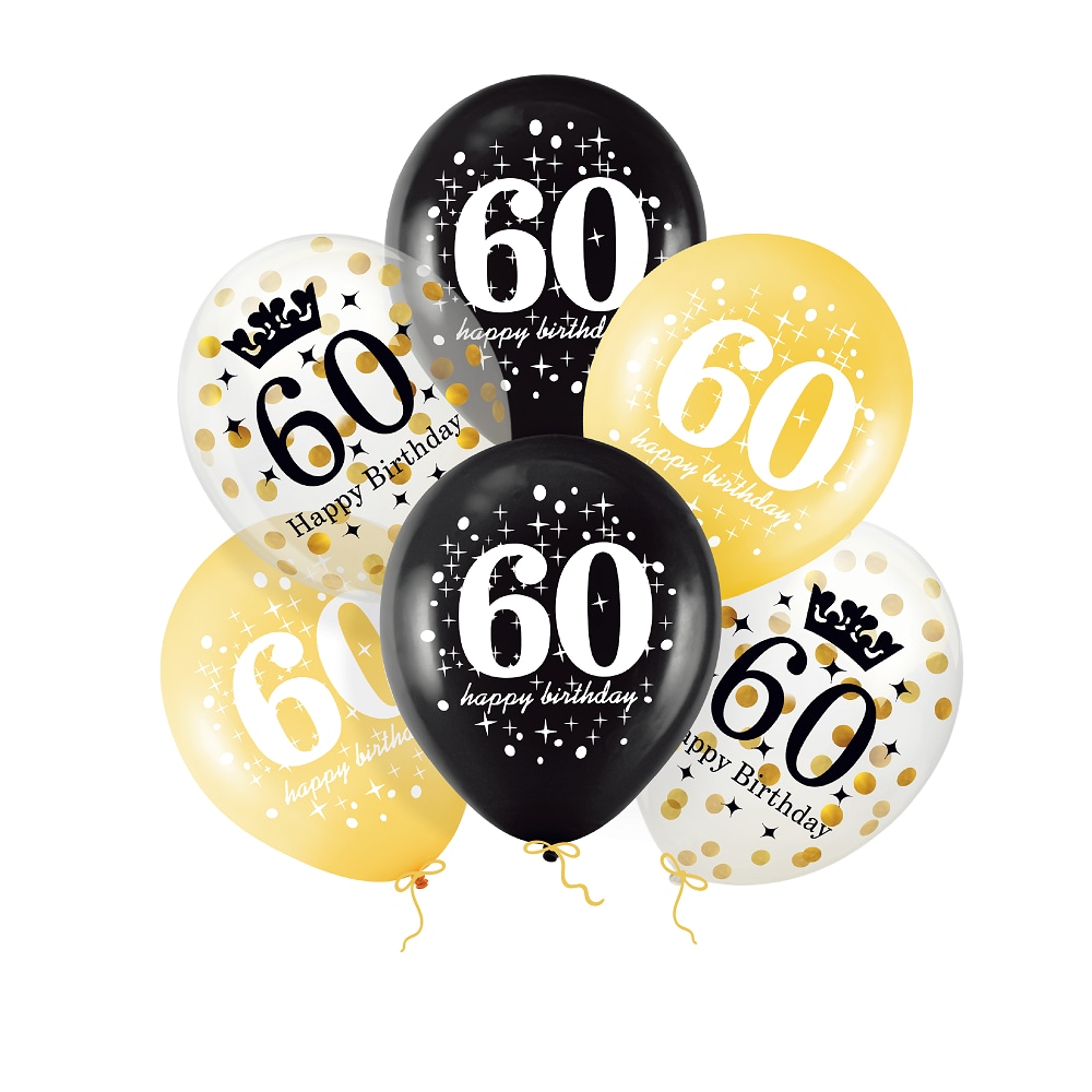 Ballonger 60 år 6 stk.