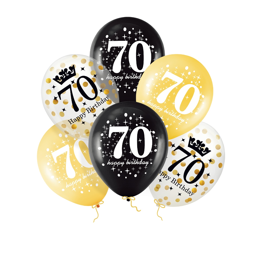 Ballonger 70 år 6 stk.