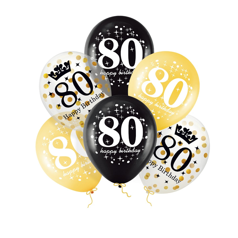 Ballonger 80 år 6 stk.