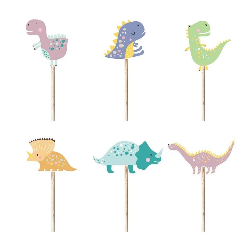 Dinosaur Cake Toppers 6 stk.