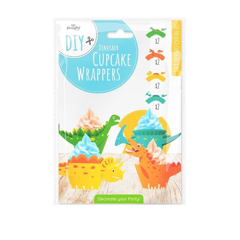Dinosaur Cupcake wrappers 8 stk.
