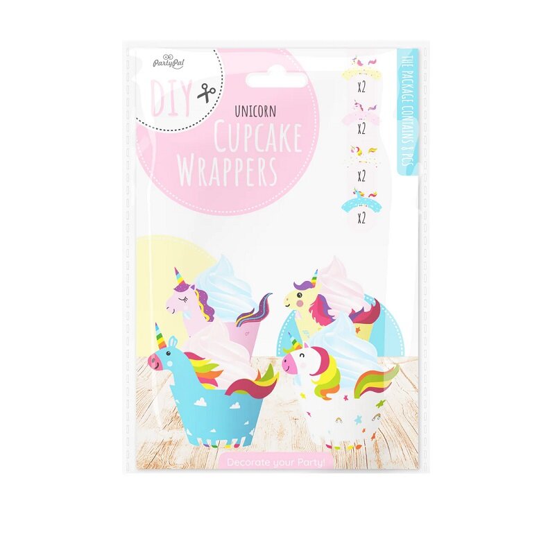 Enhjørning Cupcake wrappers 8 stk.