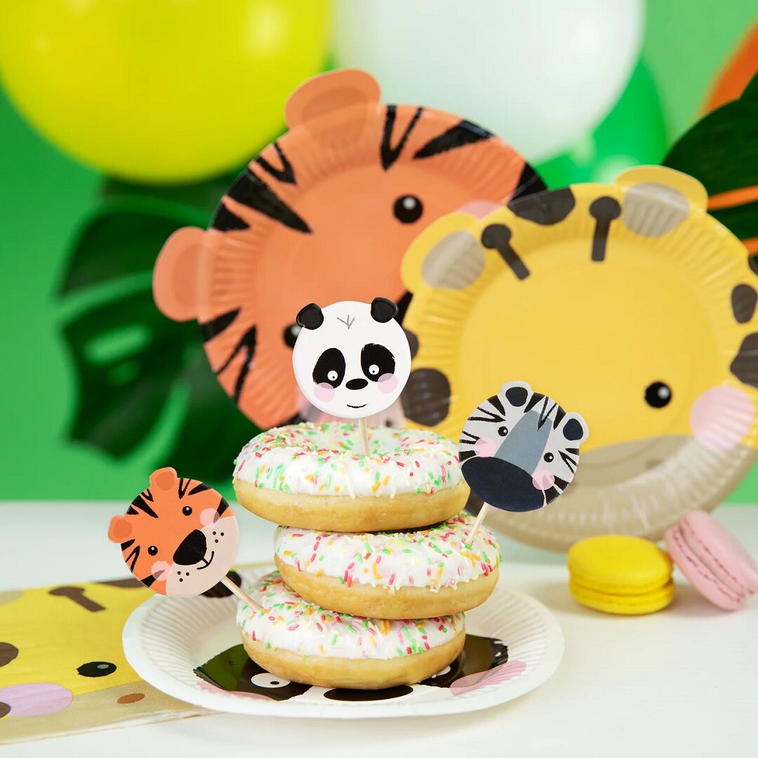 Safaridyr Cake Toppers 8 stk.