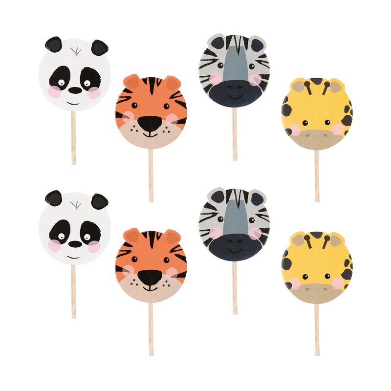 Safaridyr Cake Toppers 8 stk.