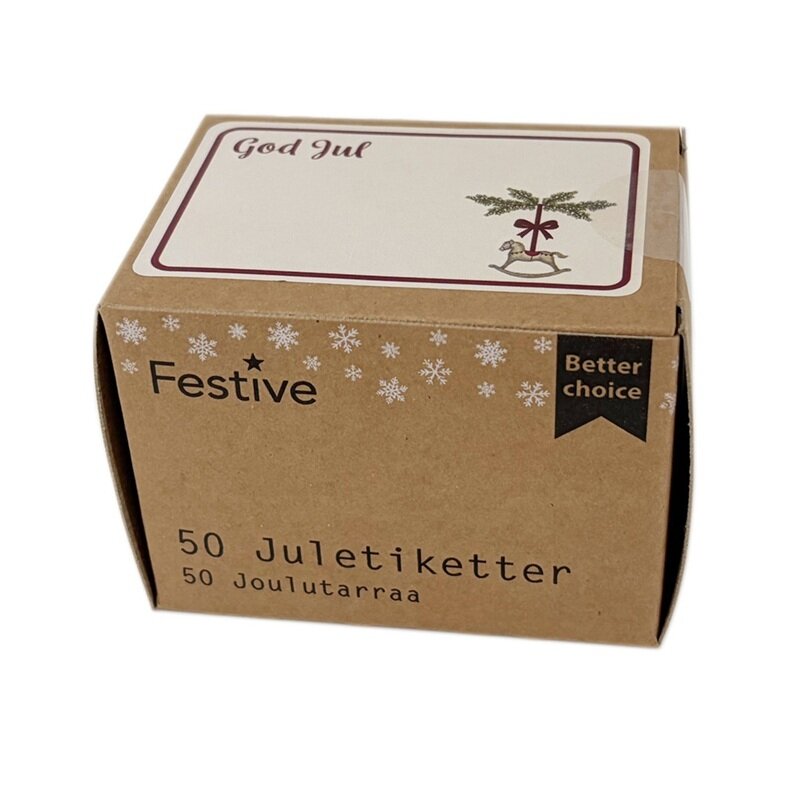Juletiketter på rull 50 stk.