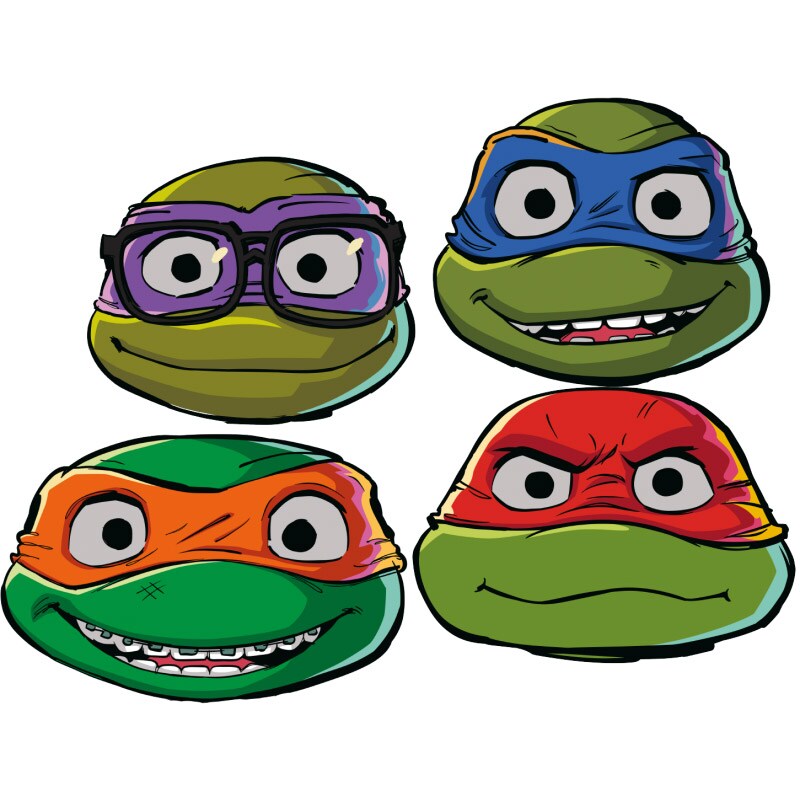 Turtles - Ansiktsmasker i papp 6 stk.