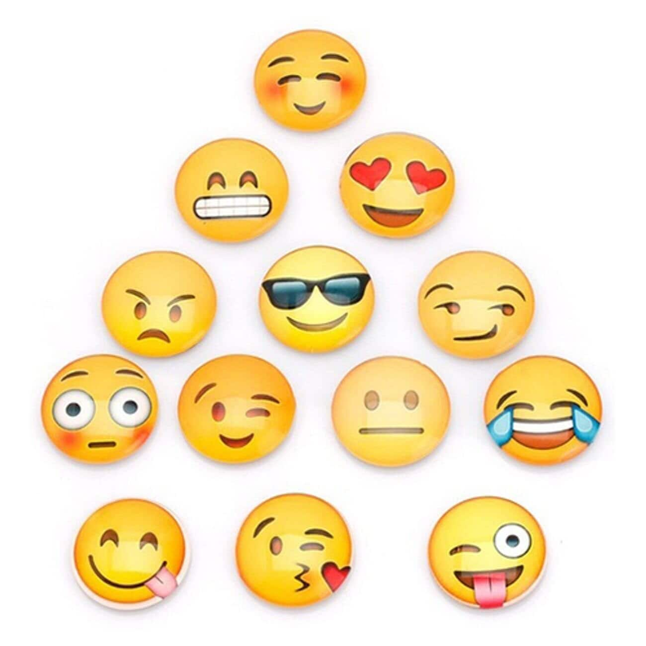 Emoji Kjøleskapsmagneter 5 stk.