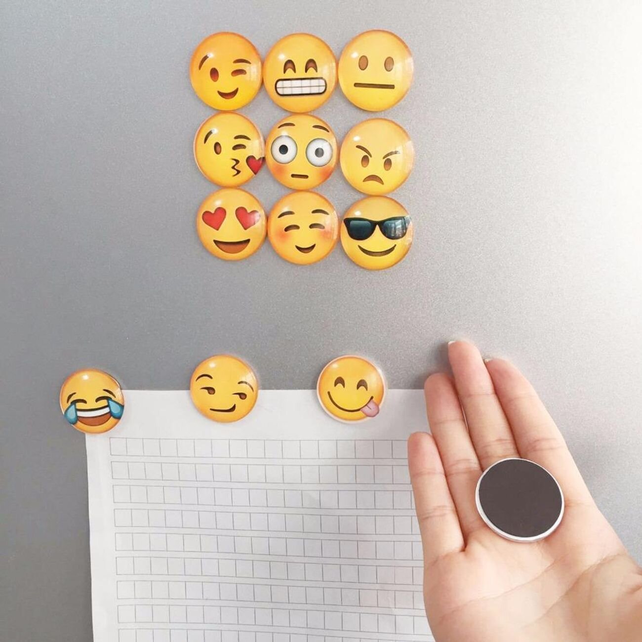 Emoji Kjøleskapsmagneter 5 stk.